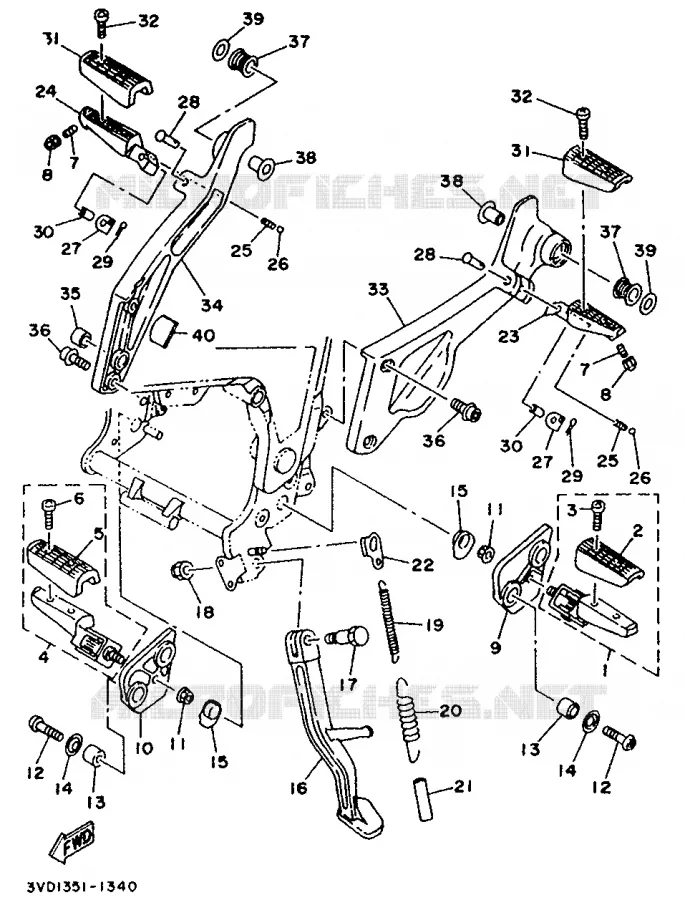 STAND / FOOTREST Yamaha MOTO 850 1991 TDM  TDM850