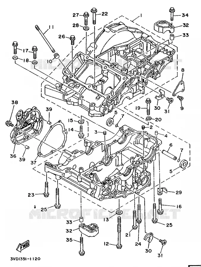 CRANKCASE Yamaha MOTO 850 1992 TDM  TDM850