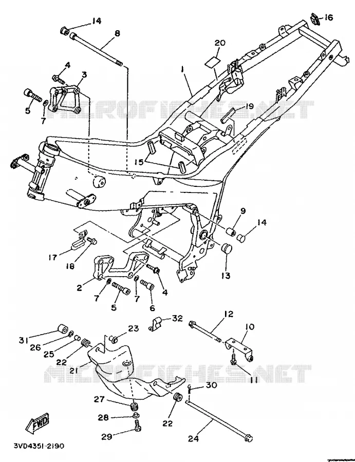 FRAME Yamaha MOTO 850 1992 TDM  TDM850