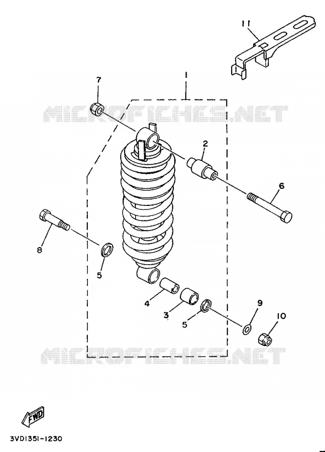 REAR SHOCK ABSORBER Yamaha MOTO 850 1992 TDM  TDM850