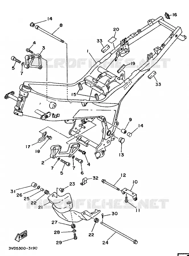 FRAME Yamaha MOTO 850 1993 TDM  TDM850