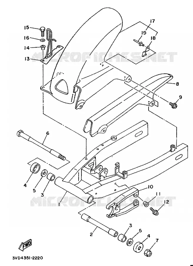 SWINGARM / SHOCK ABSORBER Yamaha MOTO 850 1993 TDM  TDM850