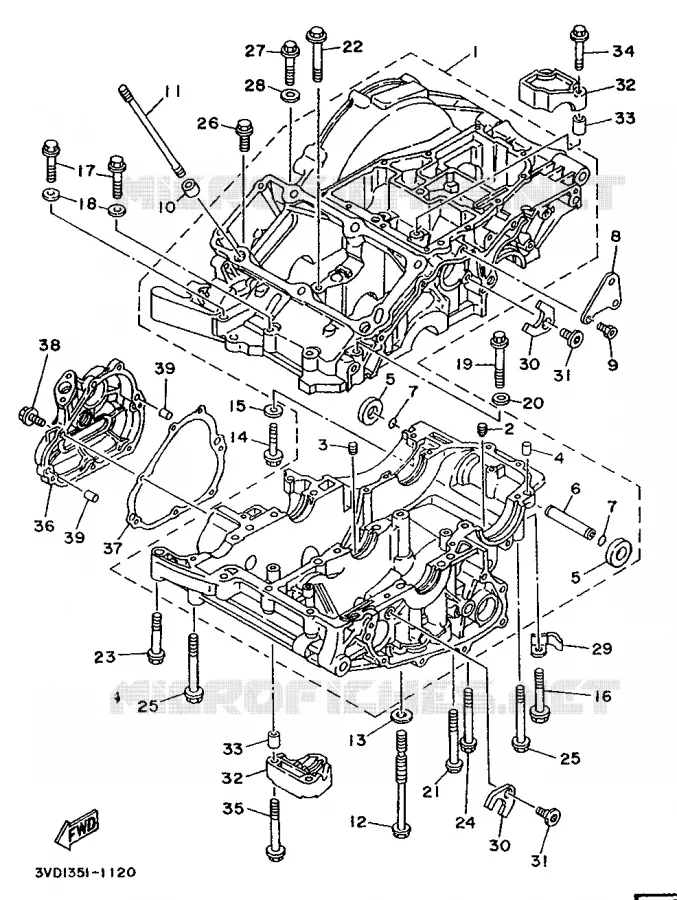 CRANKCASE Yamaha MOTO 850 1994 TDM  TDM850