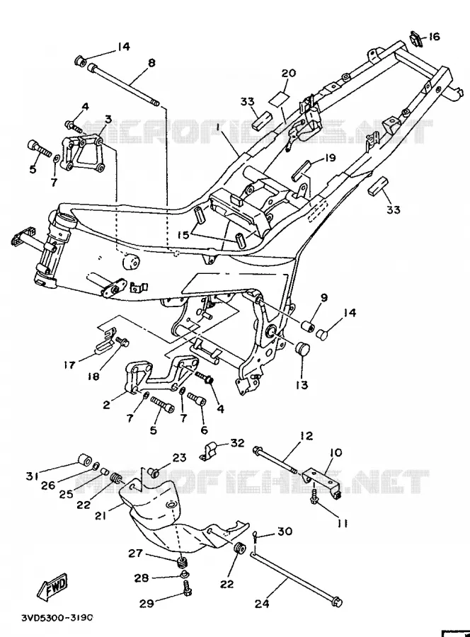 FRAME Yamaha MOTO 850 1995 TDM  TDM850