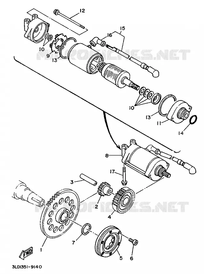 STARTER CLUTCH Yamaha MOTO 850 1996 TDM  TDM850