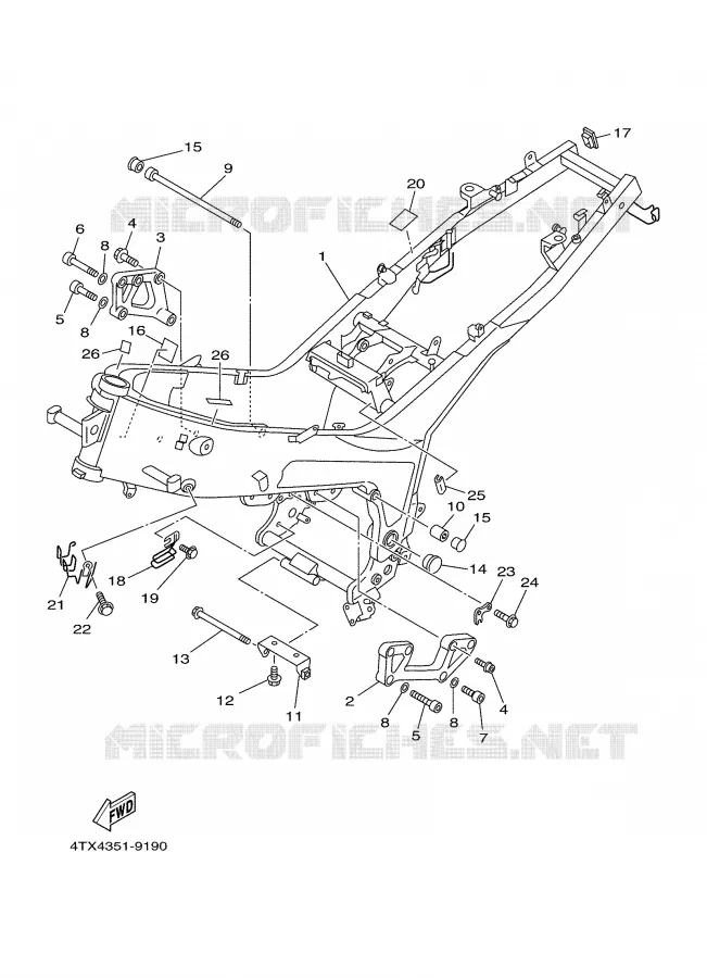 FRAME Yamaha MOTO 850 2000 TDM  TDM850