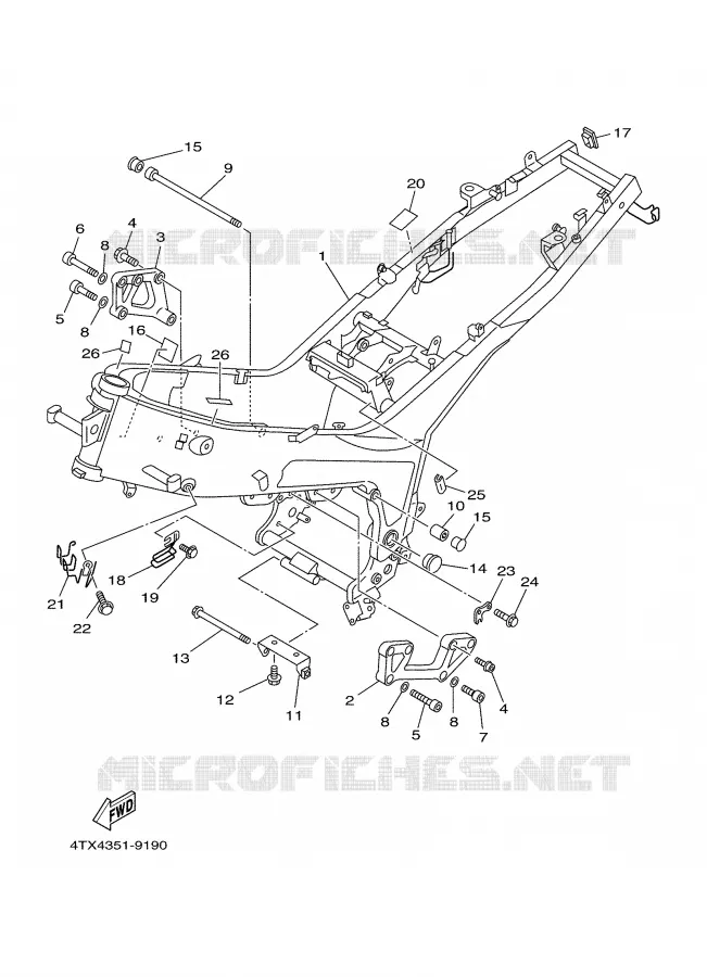 FRAME Yamaha MOTO 850 2000 TDM  TDM850