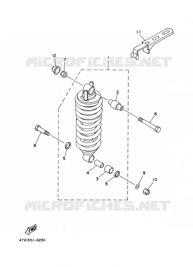 REAR SHOCK ABSORBER Yamaha MOTO 850 2000 TDM  TDM850