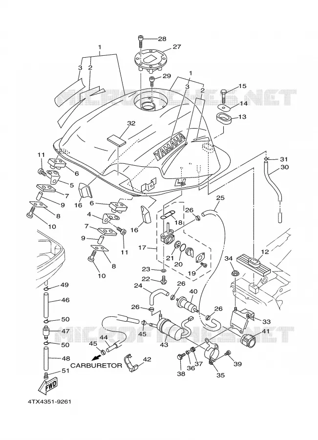 FUEL TANK Yamaha MOTO 850 2000 TDM  TDM850
