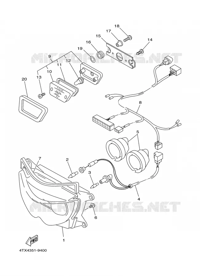 HEADLIGHT Yamaha MOTO 850 2000 TDM  TDM850