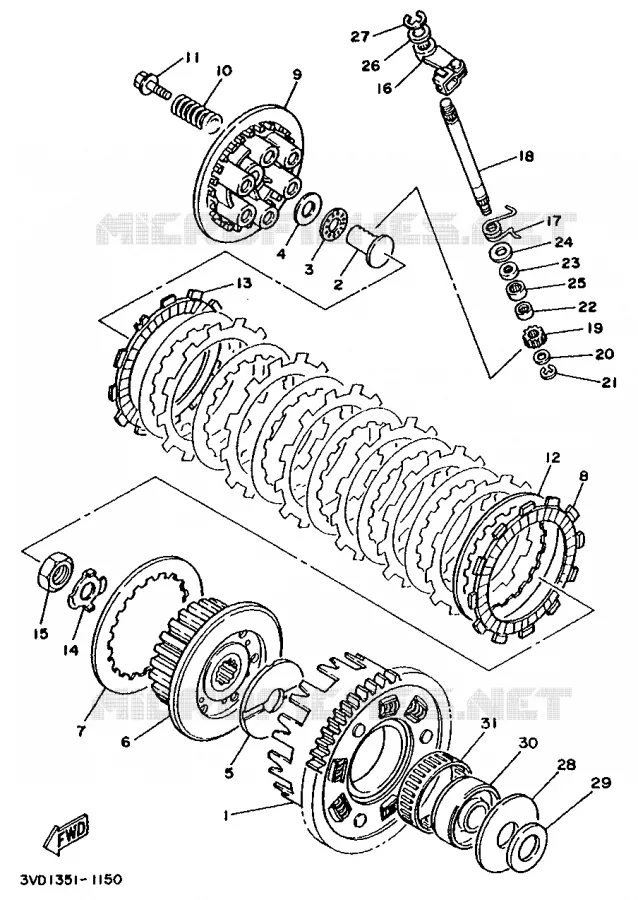 STARTER CLUTCH Yamaha MOTO 850 1992 TDM  TDM850D