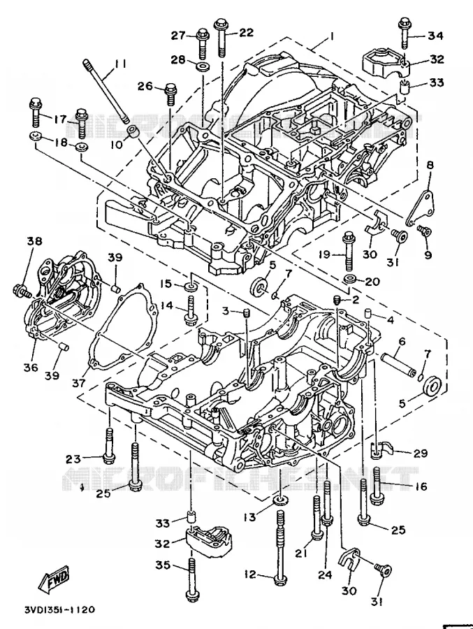 CRANKCASE Yamaha MOTO 850 1993 TDM  TDM850E