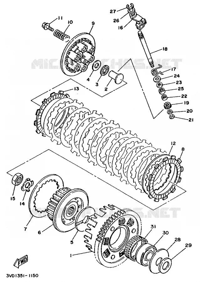 STARTER CLUTCH Yamaha MOTO 850 1993 TDM  TDM850E
