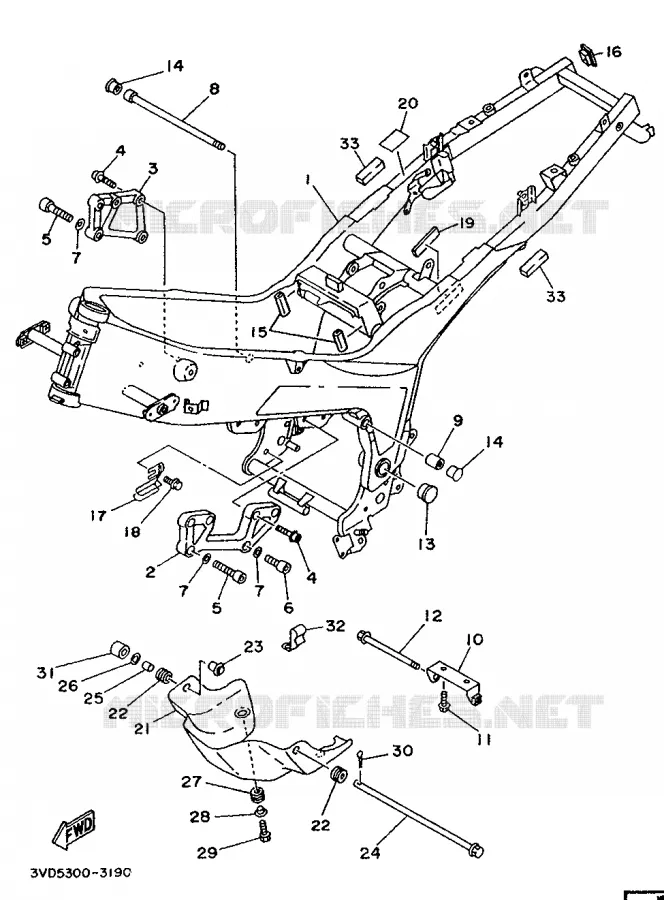 FRAME Yamaha MOTO 850 1993 TDM  TDM850E