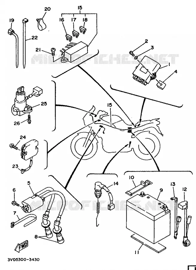 ELECTRICAL 1 Yamaha MOTO 850 1993 TDM  TDM850E