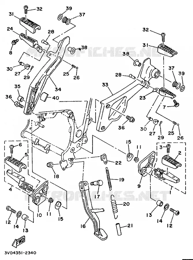 STAND / FOOTREST Yamaha MOTO 850 1994 TDM  TDM850F