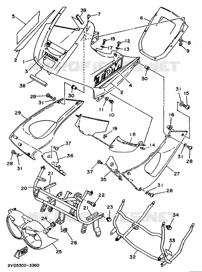 COVER 1 Yamaha MOTO 850 1994 TDM  TDM850F
