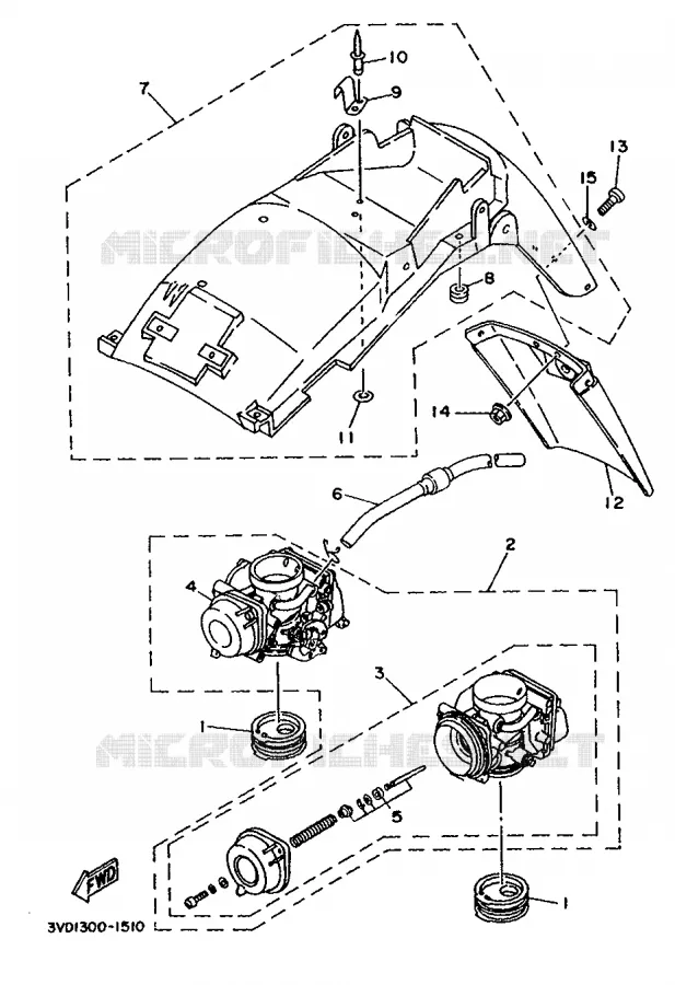 ALTERNATIVE CARBURETOR / FENDER - FOR SWEDEN / SWITZERLAND Yamaha MOTO 850 1994 TDM  TDM850F