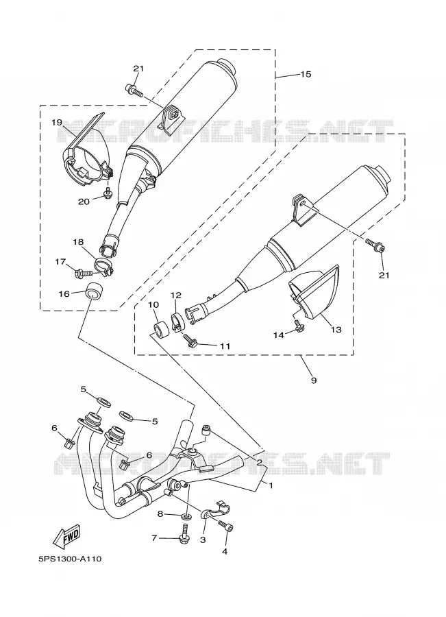 EXHAUST Yamaha MOTO 900 2002 TDM  TDM900