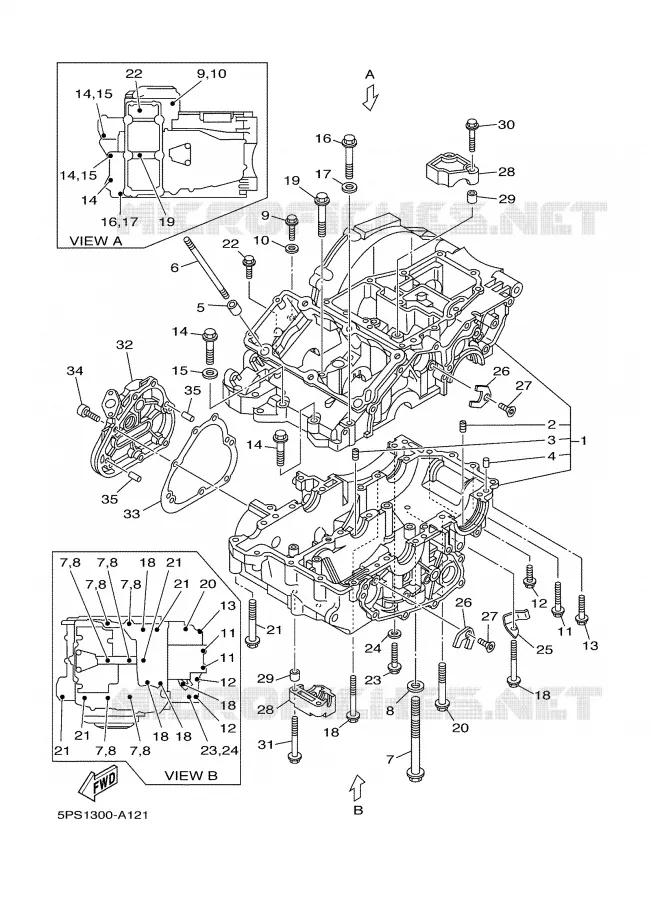 CRANKCASE Yamaha MOTO 900 2003 TDM  TDM900