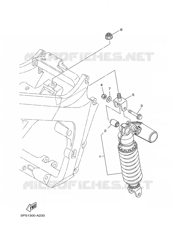 REAR SHOCK ABSORBER Yamaha MOTO 900 2003 TDM  TDM900