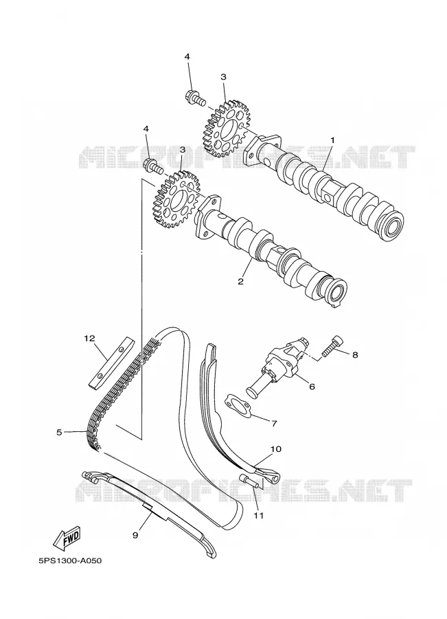 CAMSHAFT / TIMING CHAIN Yamaha MOTO 900 2004 TDM  TDM900