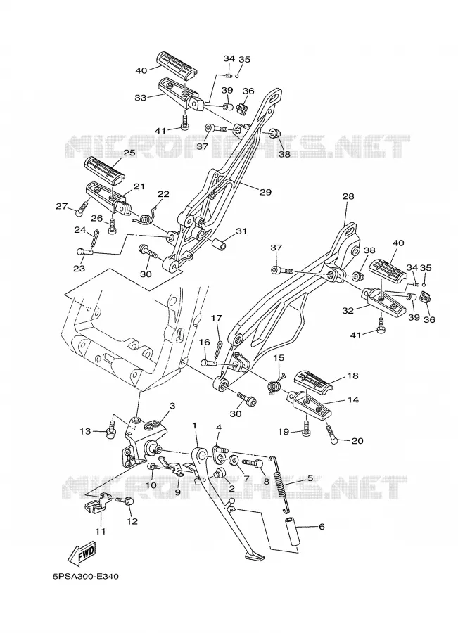 STAND / FOOTREST Yamaha MOTO 900 2006 TDM  TDM900