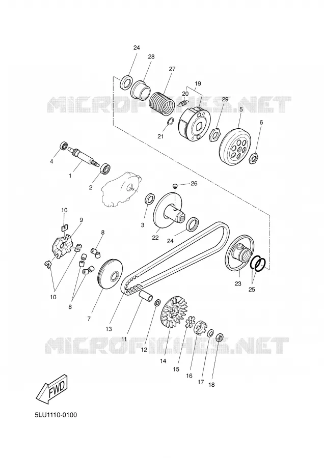 STARTER CLUTCH Yamaha SCOOTER 50 2002 BW'S  CW50