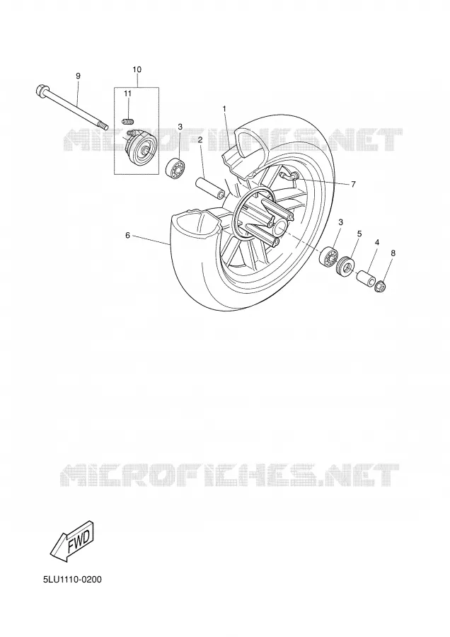 FRONT WHEEL Yamaha SCOOTER 50 2002 BW'S  CW50