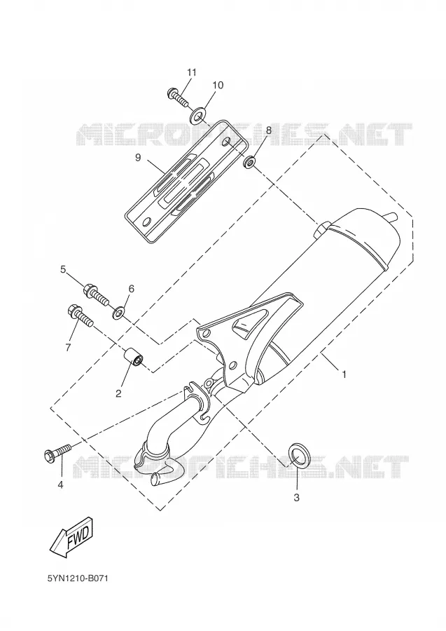 EXHAUST Yamaha SCOOTER 50 2002 BOOSTER  CW50