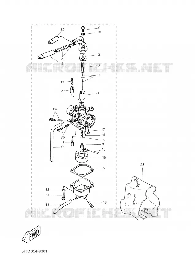 CARBURETOR Yamaha SCOOTER 50 2003 BW'S  CW50