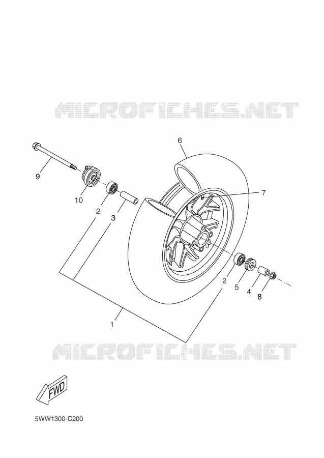 FRONT WHEEL Yamaha SCOOTER 50 2004 BW'S  CW50