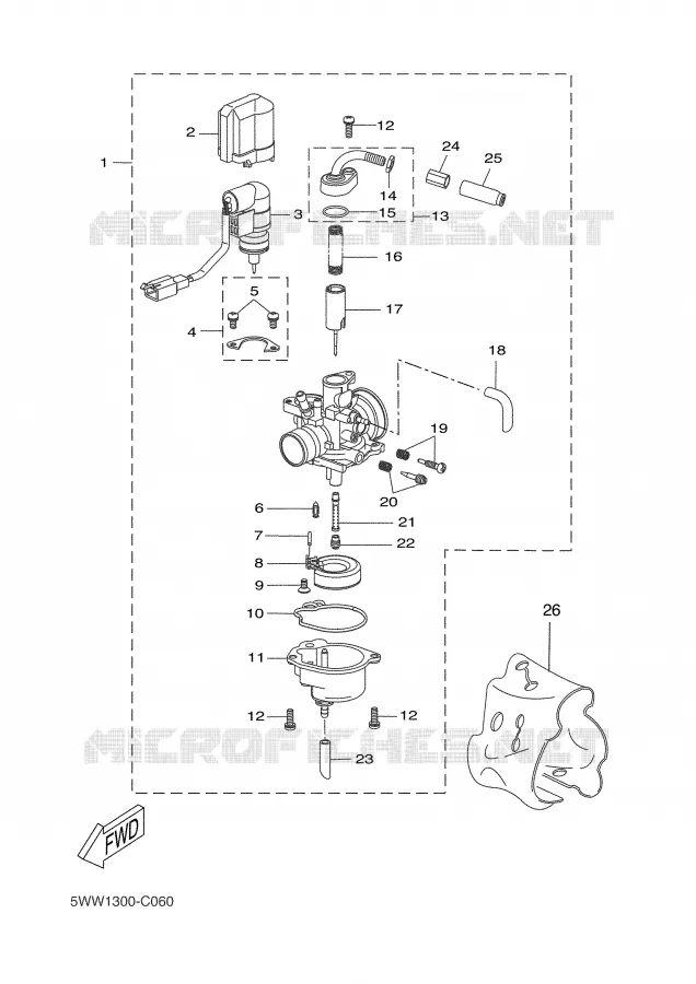 CARBURETOR Yamaha SCOOTER 50 2006 BW'S  CW50