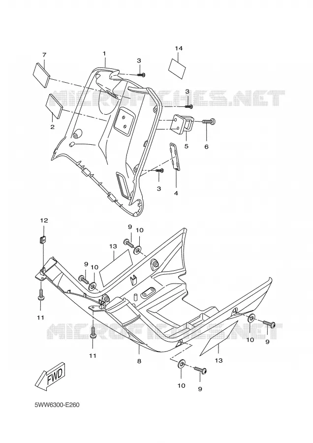 LEG SHIELD Yamaha SCOOTER 50 2006 BW'S  CW50