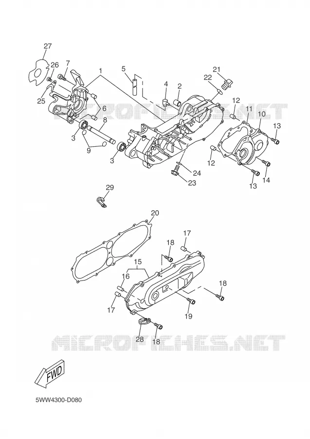CRANKCASE Yamaha SCOOTER 50 2008 BW'S  CW50