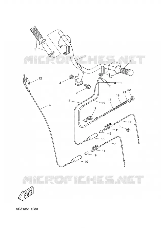 HANDLEBAR & CABLES Yamaha SCOOTER 50 2001 BOOSTER  CW50 SP