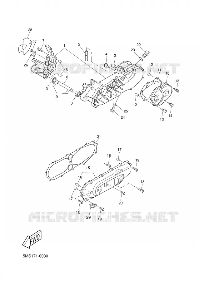 CRANKCASE Yamaha SCOOTER 50 2001 BOOSTER  CW50 ZUMA