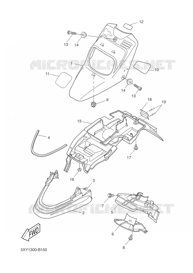 FRONT FENDER Yamaha SCOOTER 50 2003 BW'S  CW50L