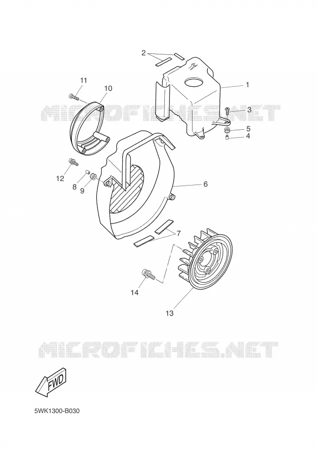 AIR SHROUD & FAN Yamaha SCOOTER 50 2004 BW'S  CW50L