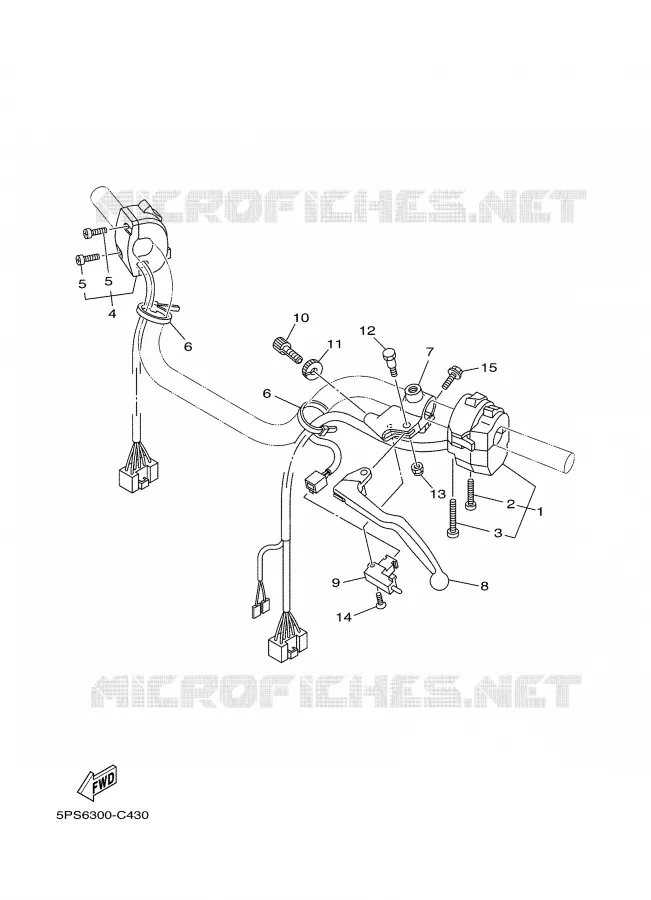 HANDLE SWITCH / LEVER Yamaha MOTO 900 2008 TDM ABS  TDM900A
