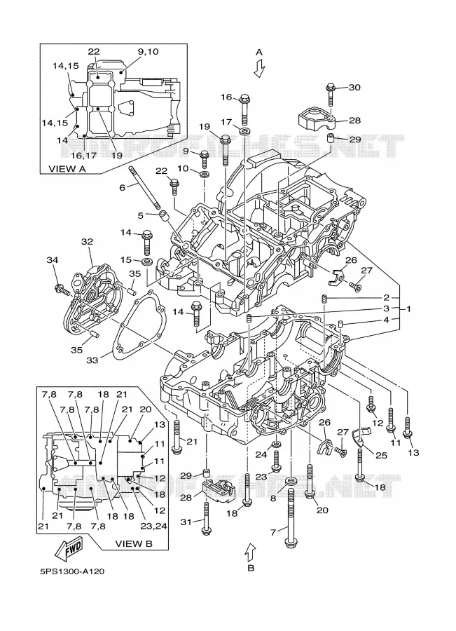 CRANKCASE Yamaha MOTO 900 2002 TDM  TDM900P