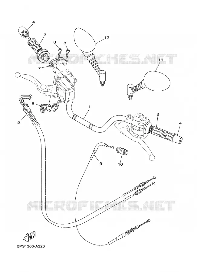 HANDLEBAR & CABLES Yamaha MOTO 900 2002 TDM  TDM900P
