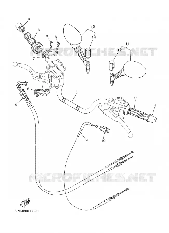 HANDLEBAR & CABLES Yamaha MOTO 900 2004 TDM  TDM900S