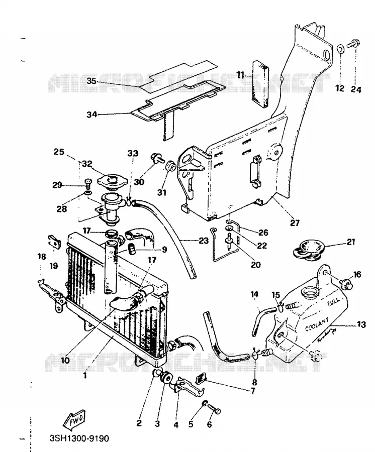 COOLANT Yamaha MOTO 125 1991 TDR  TDR125
