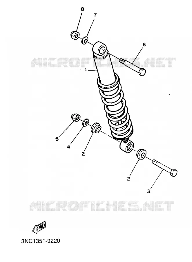 REAR SHOCK ABSORBER Yamaha MOTO 125 1991 TDR  TDR125