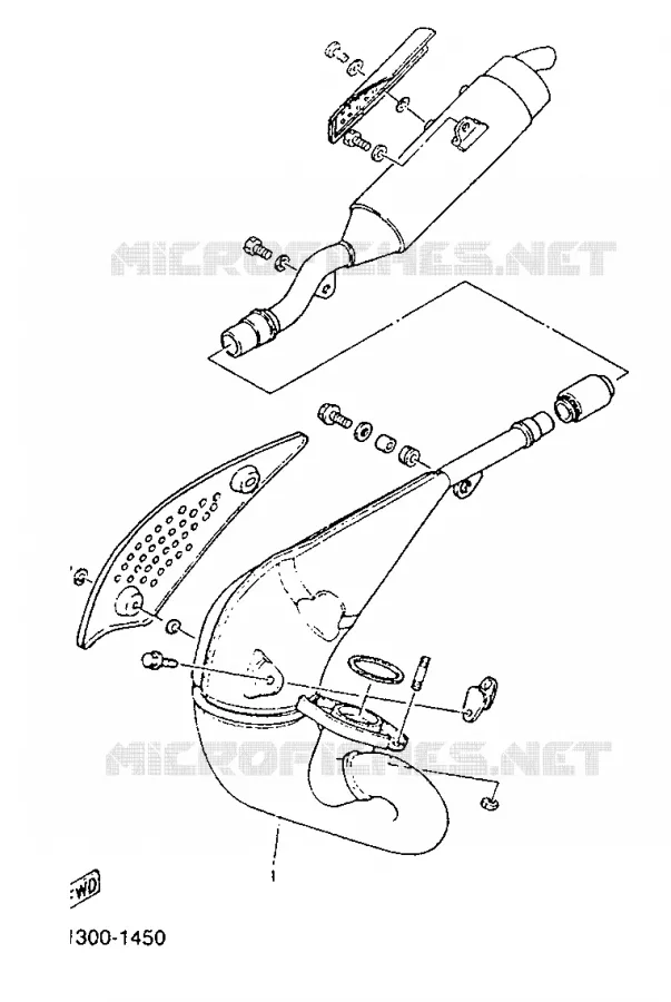 EXHAUST Yamaha MOTO 125 1991 TDR  TDR125