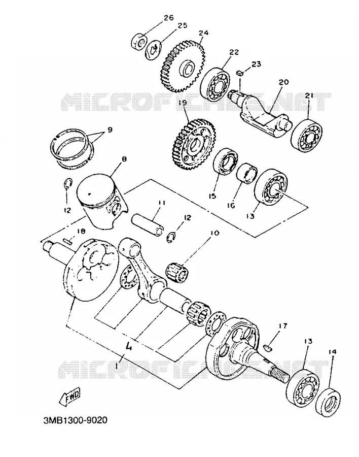 CRANKSHAFT / PISTON Yamaha MOTO 125 1991 TDR  TDR125