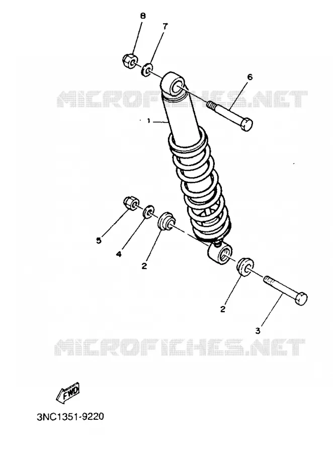 REAR SHOCK ABSORBER Yamaha MOTO 125 1991 TDR  TDR125
