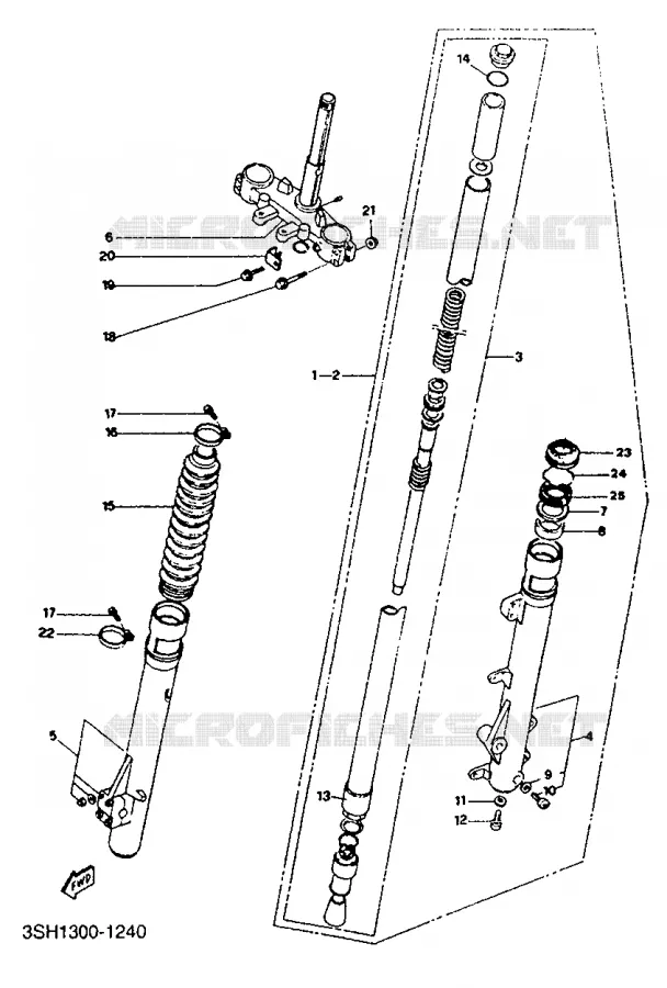 FRONT FORK Yamaha MOTO 125 1991 TDR  TDR125
