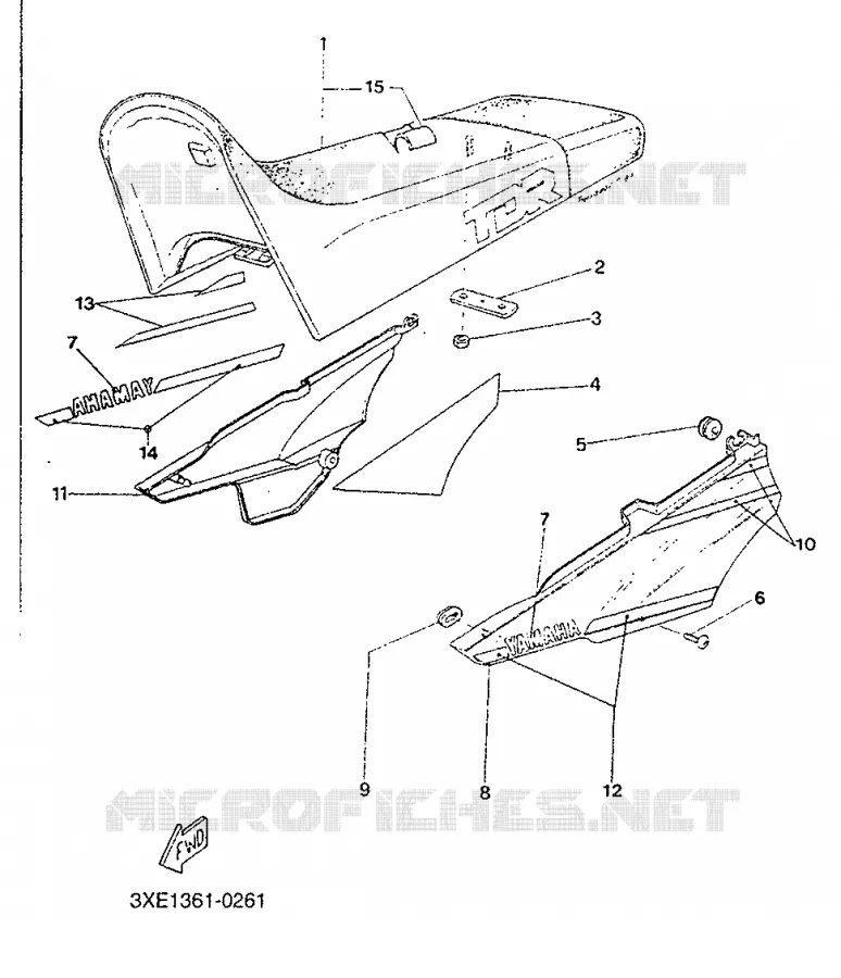 SEAT / SIDE COVER Yamaha MOTO 125 1991 TDR  TDR125